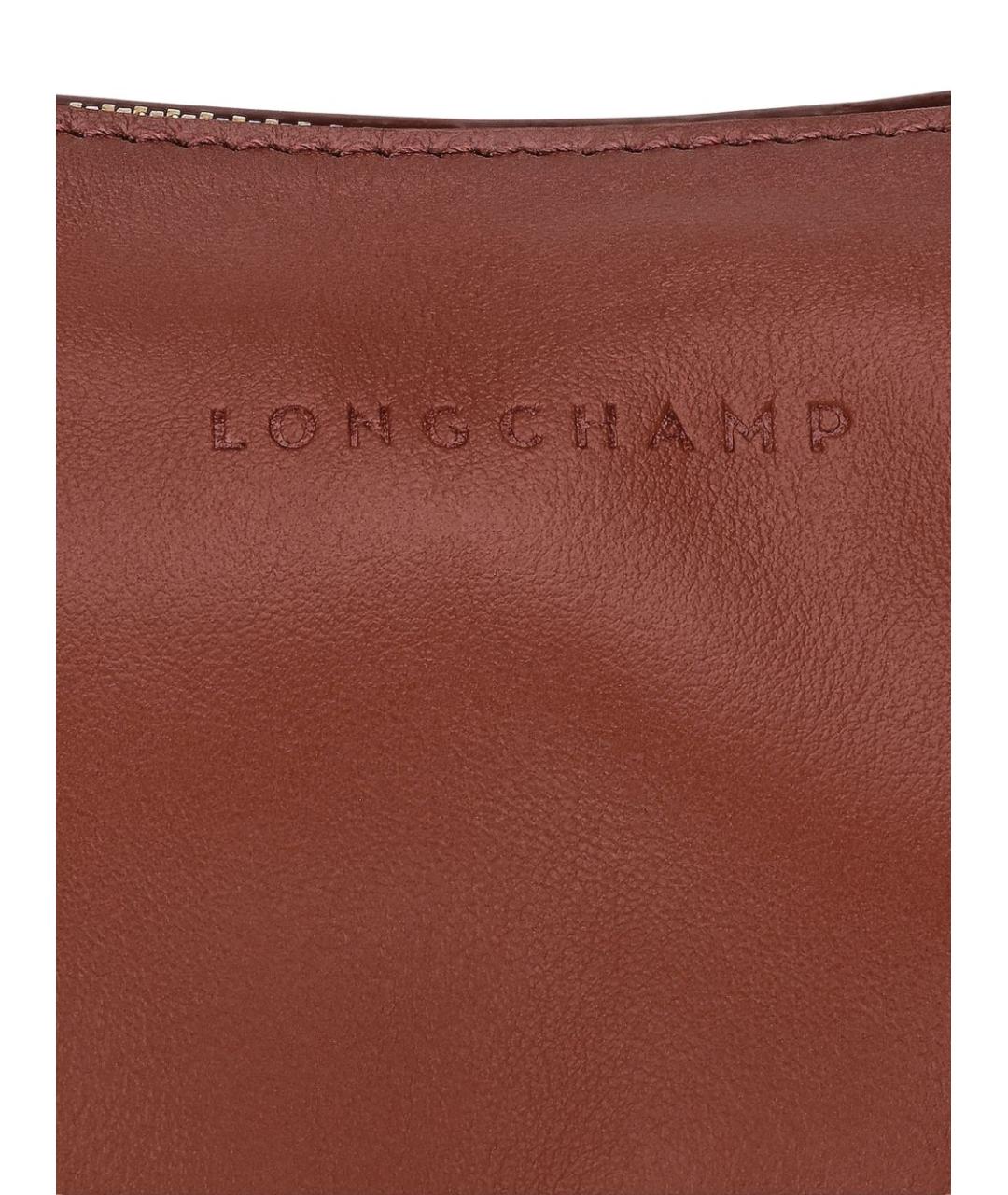 LONGCHAMP Коричневая кожаная сумка через плечо, фото 5