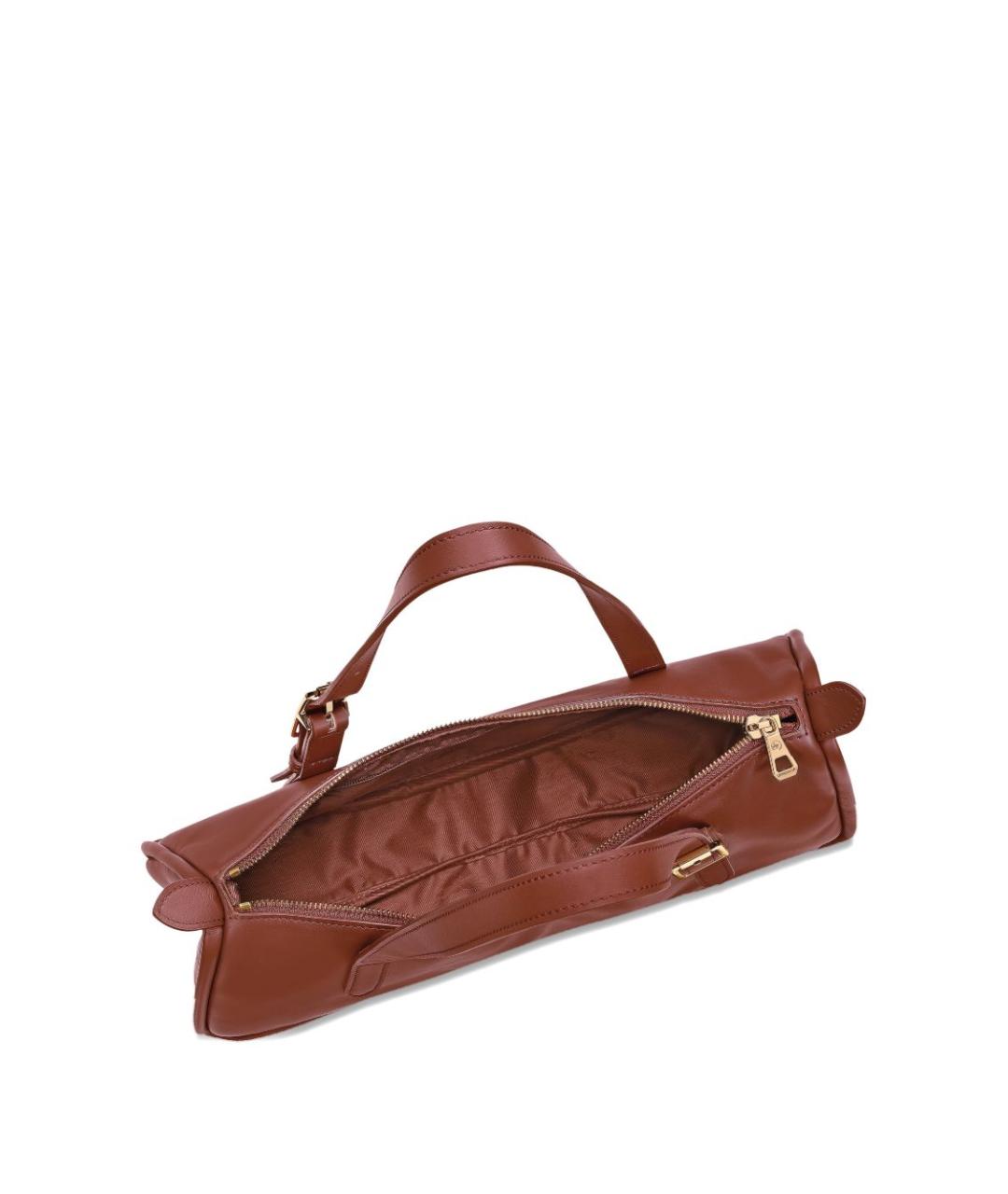 LONGCHAMP Коричневая кожаная сумка через плечо, фото 4