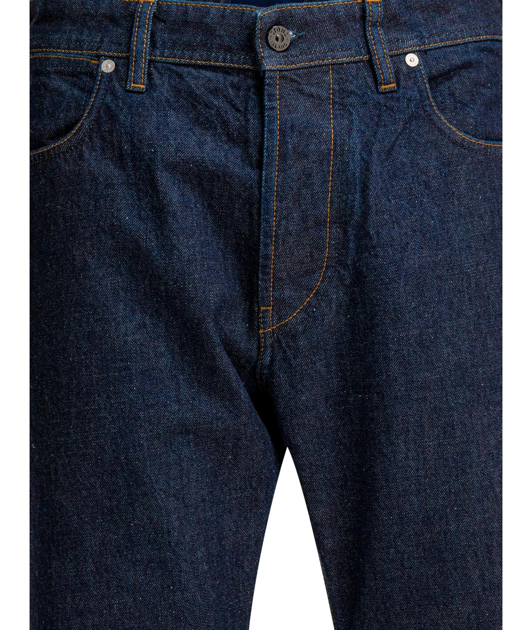 STONE ISLAND Темно-синие хлопковые джинсы скинни, фото 2