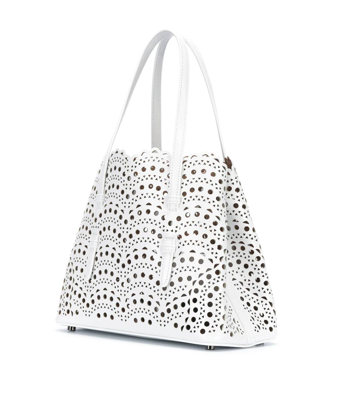 ALAIA Белая кожаная сумка тоут, фото 2