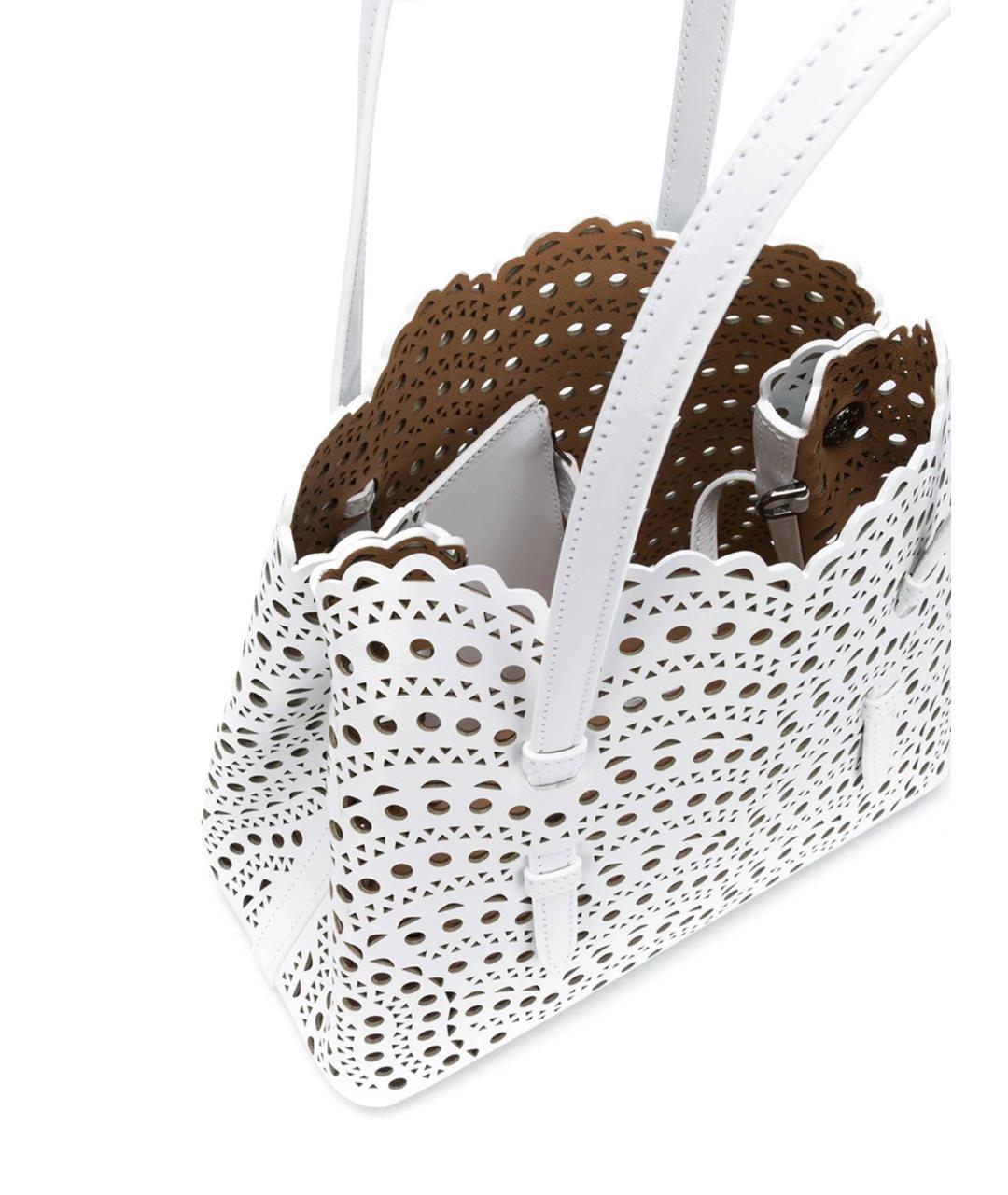 ALAIA Белая кожаная сумка тоут, фото 4