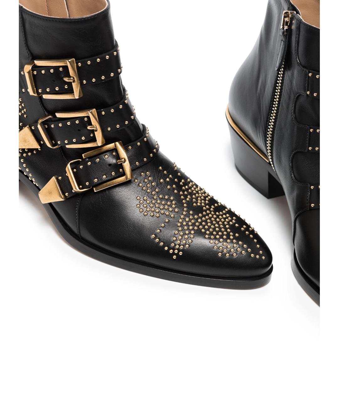 CHLOE Черные кожаные ботильоны, фото 4