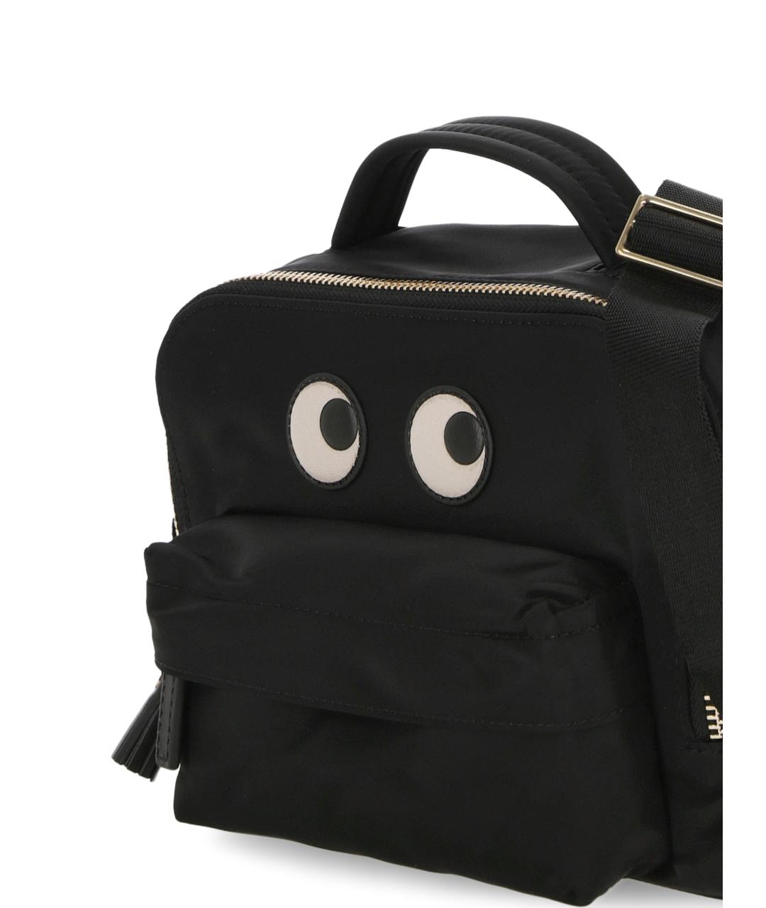 ANYA HINDMARCH Черная тканевая сумка через плечо, фото 4