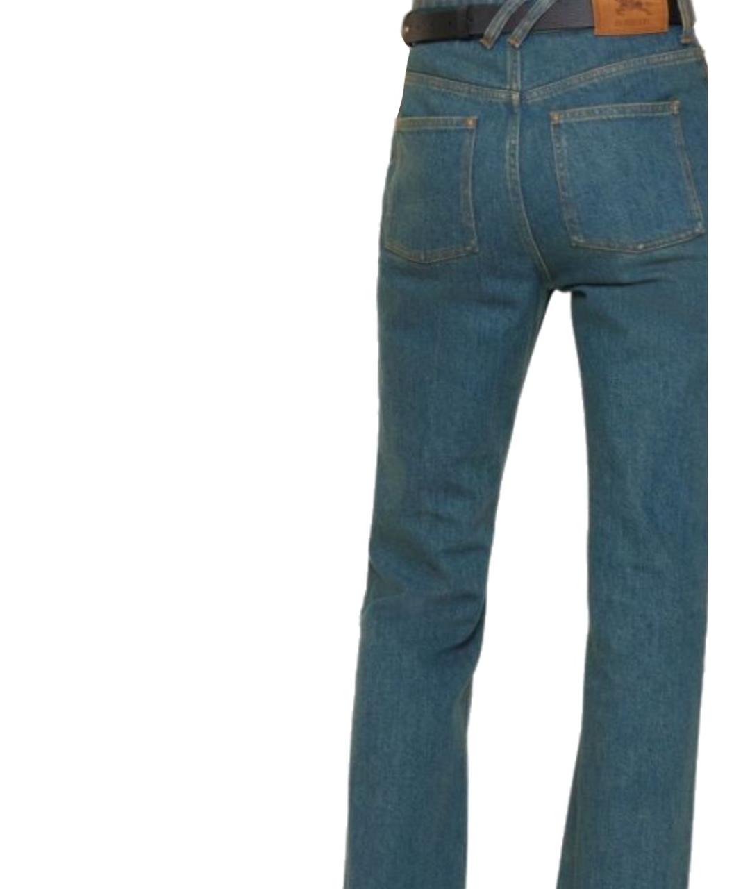 BURBERRY Синие хлопковые прямые джинсы, фото 3