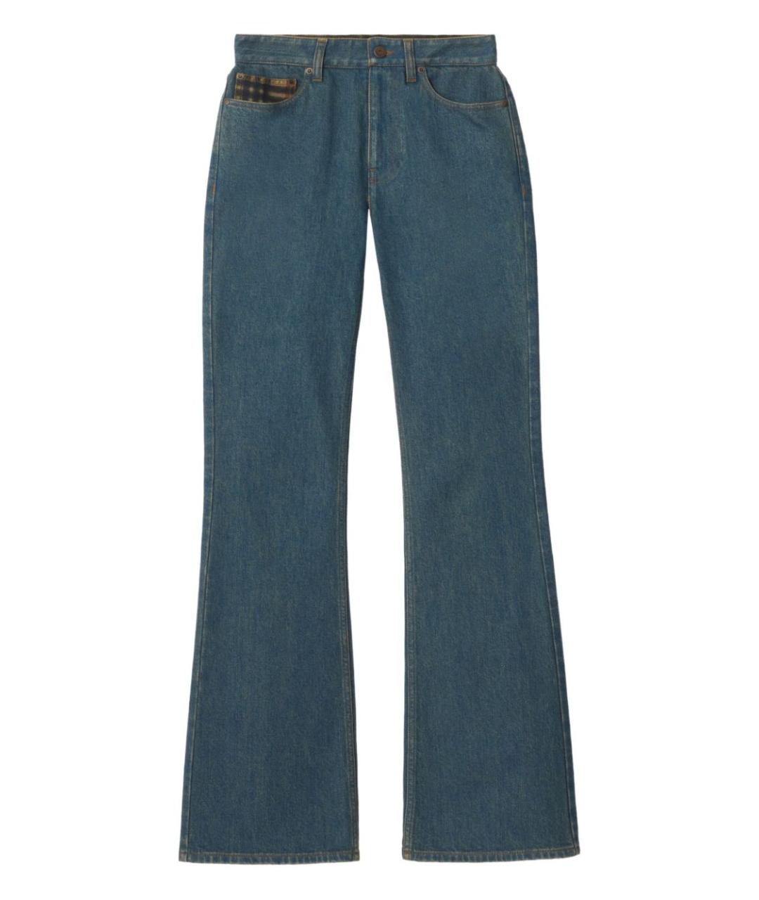 BURBERRY Синие хлопковые прямые джинсы, фото 1