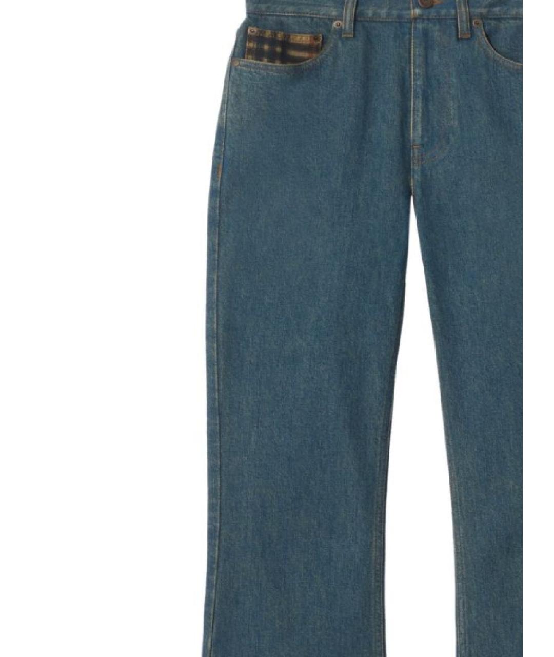 BURBERRY Синие хлопковые прямые джинсы, фото 2