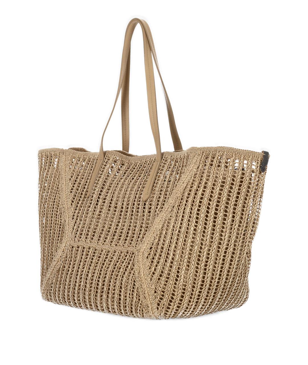 BRUNELLO CUCINELLI Бежевая сумка тоут, фото 2