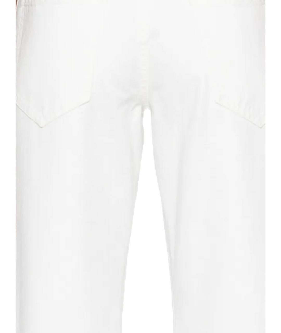 BRUNELLO CUCINELLI Белые хлопковые прямые брюки, фото 3
