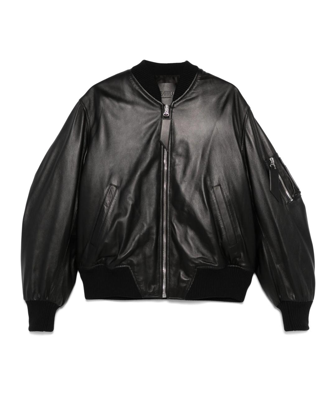 THE ATTICO Черная кожаная куртка, фото 1