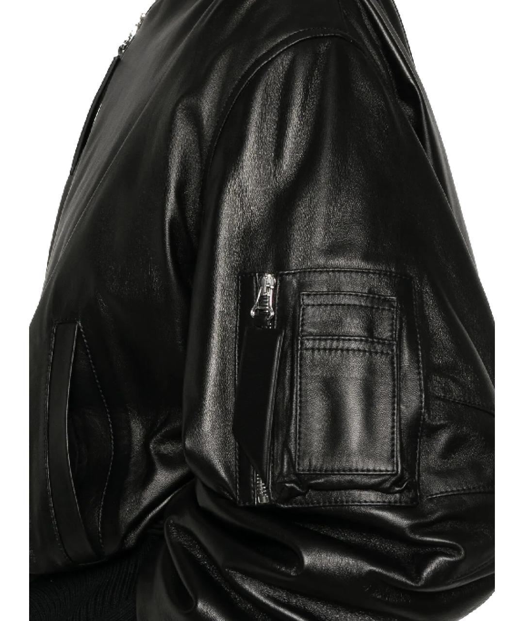 THE ATTICO Черная кожаная куртка, фото 2