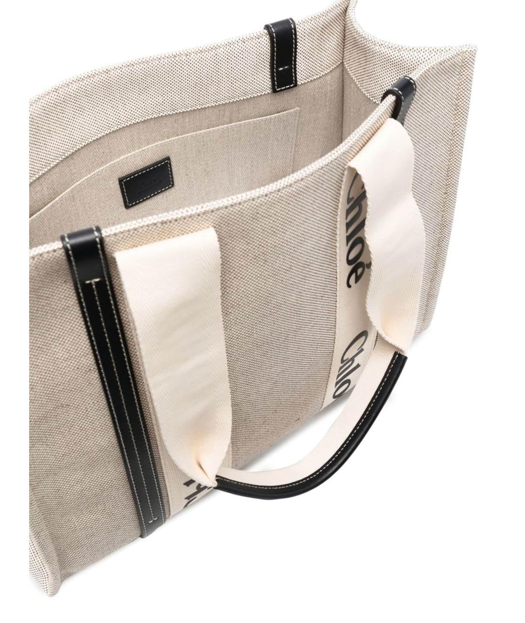 CHLOE Бежевая тканевая сумка тоут, фото 3