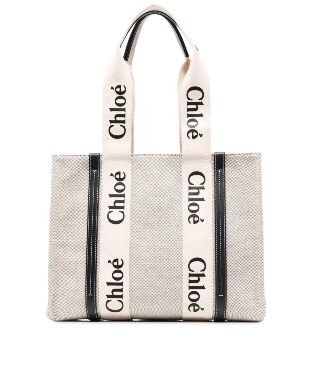 CHLOE Бежевая тканевая сумка тоут, фото 1