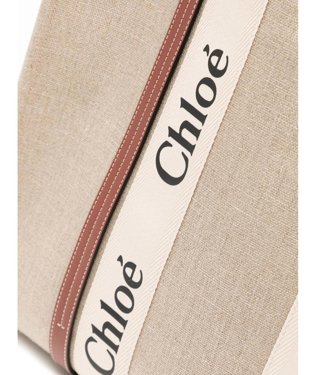 CHLOE Бежевая тканевая сумка тоут, фото 3