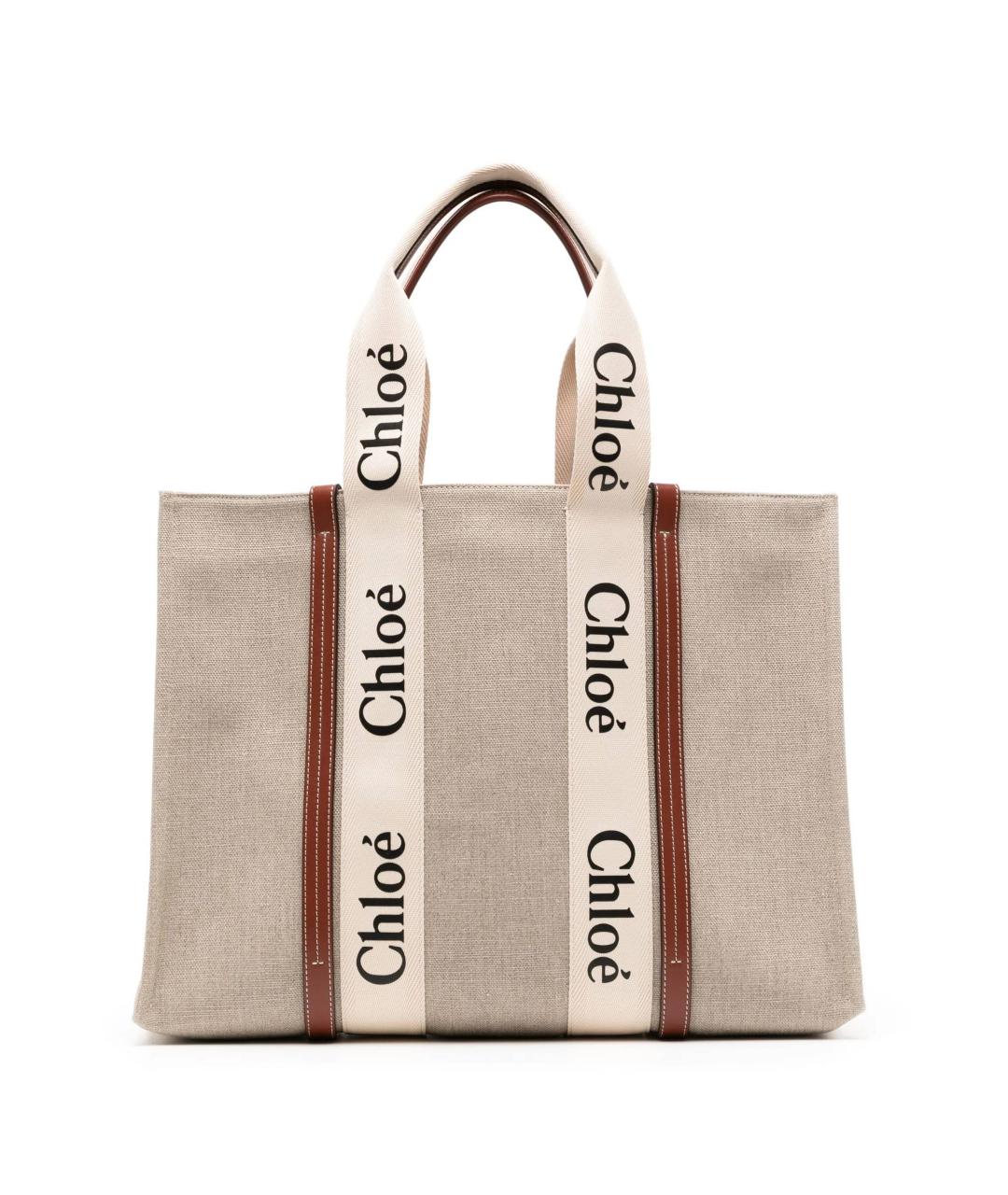 CHLOE Бежевая тканевая сумка тоут, фото 1