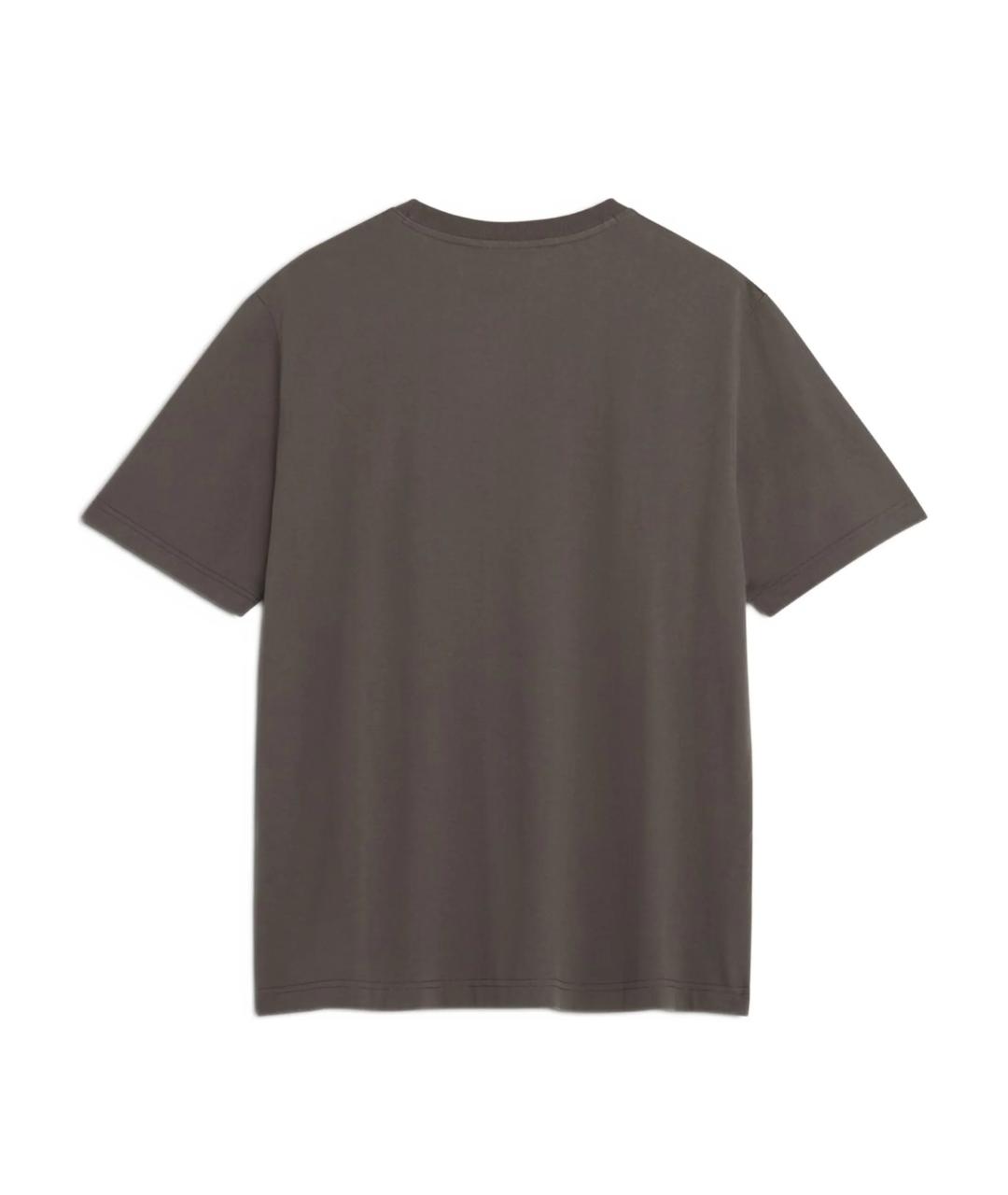 MAISON KITSUNE Серая хлопковая футболка, фото 3