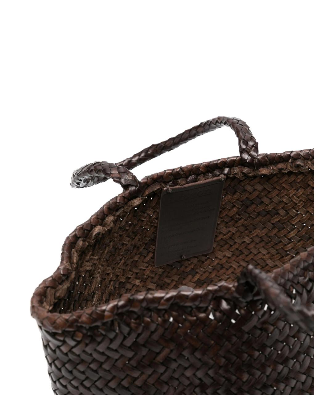 Dragon Diffusion Коричневая кожаная сумка тоут, фото 4