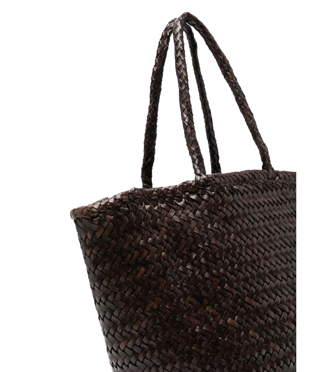 Dragon Diffusion Коричневая кожаная сумка тоут, фото 3