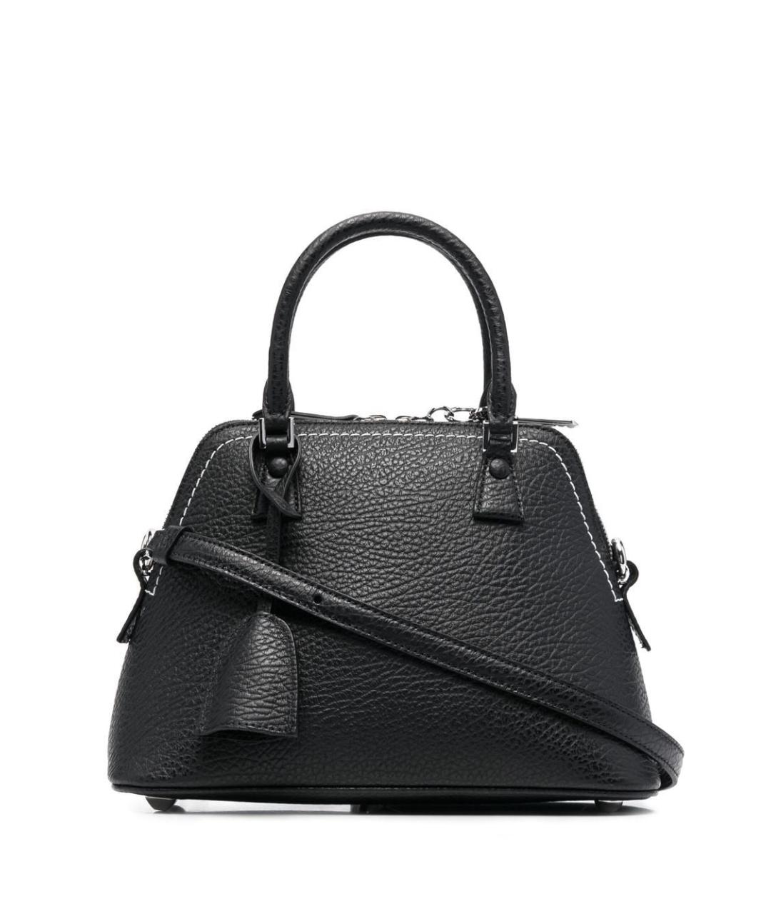 MAISON MARGIELA Черная кожаная сумка с короткими ручками, фото 1