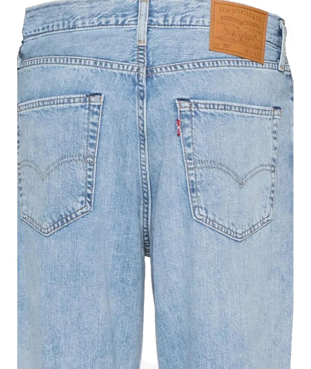 LEVI'S Голубые хлопковые прямые джинсы, фото 3