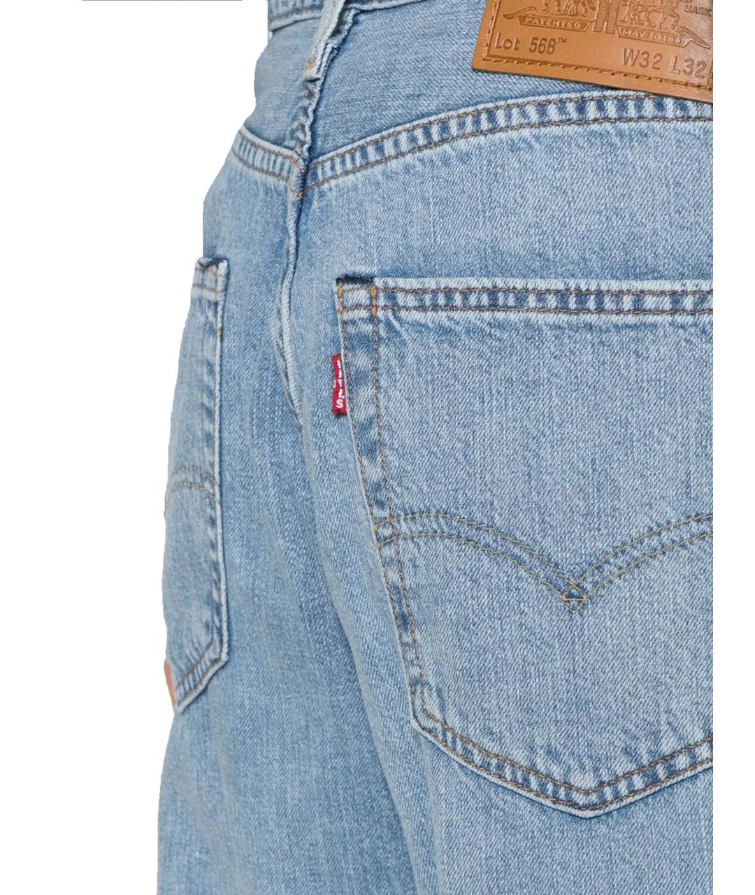 LEVI'S Голубые хлопковые прямые джинсы, фото 4