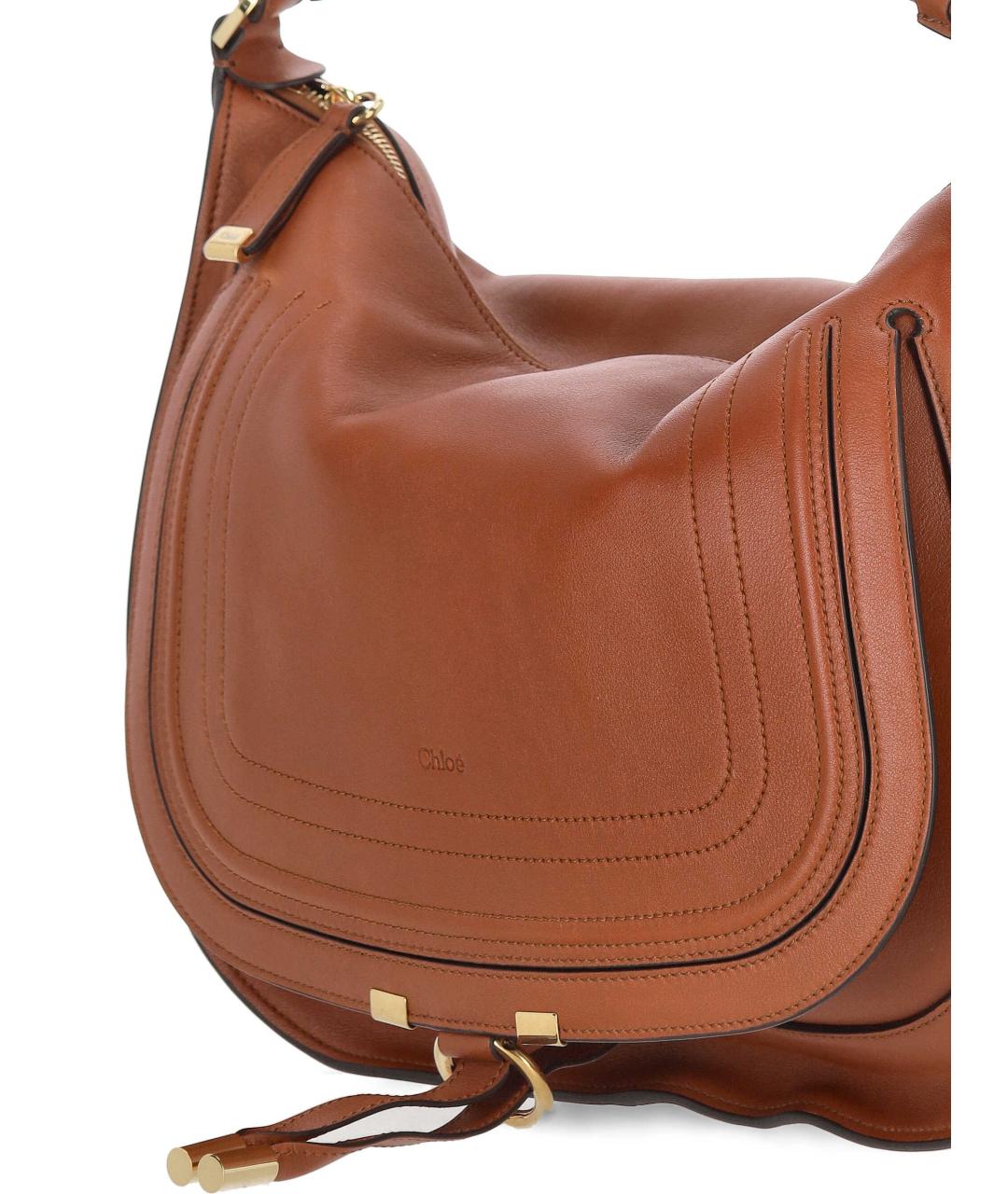 CHLOE Коричневая кожаная сумка через плечо, фото 4