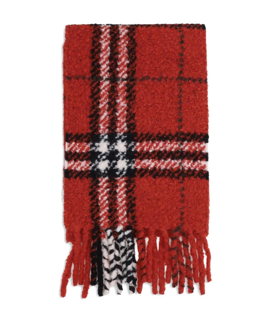 BURBERRY Красный шерстяной шарф, фото 2