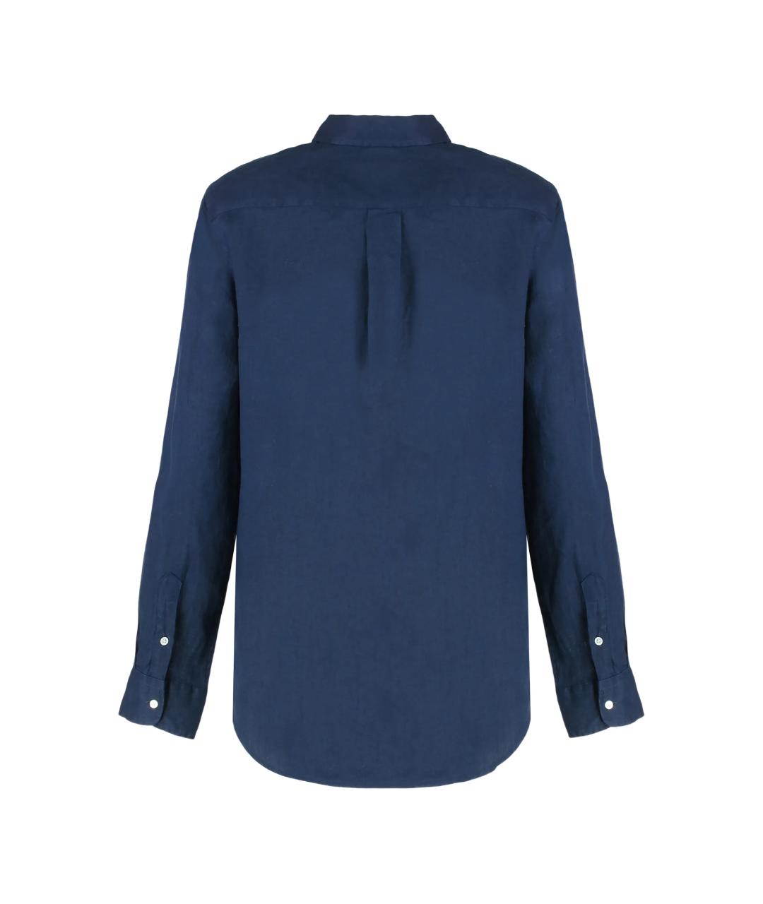 POLO RALPH LAUREN Темно-синяя льняная рубашка, фото 3