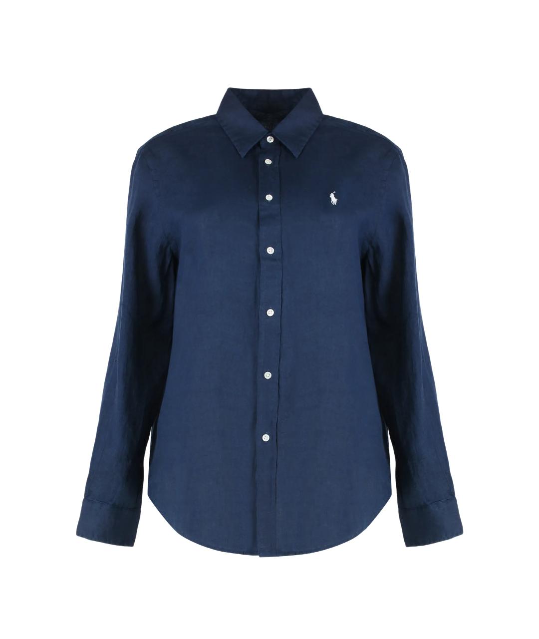 POLO RALPH LAUREN Темно-синяя льняная рубашка, фото 1