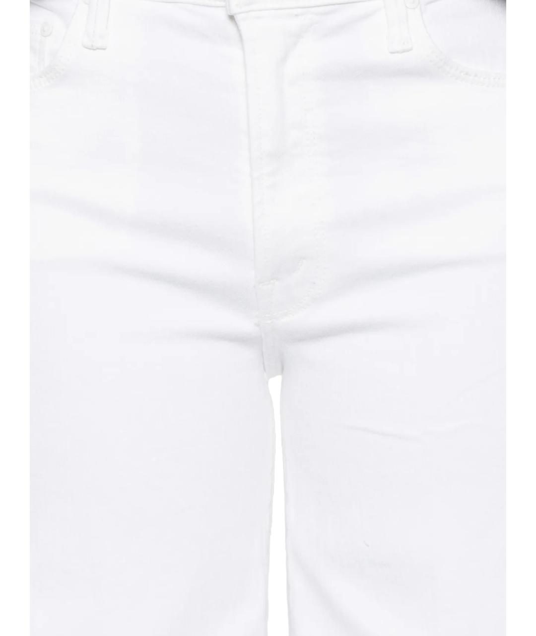 MOTHER Белые хлопко-полиэстеровые прямые джинсы, фото 2