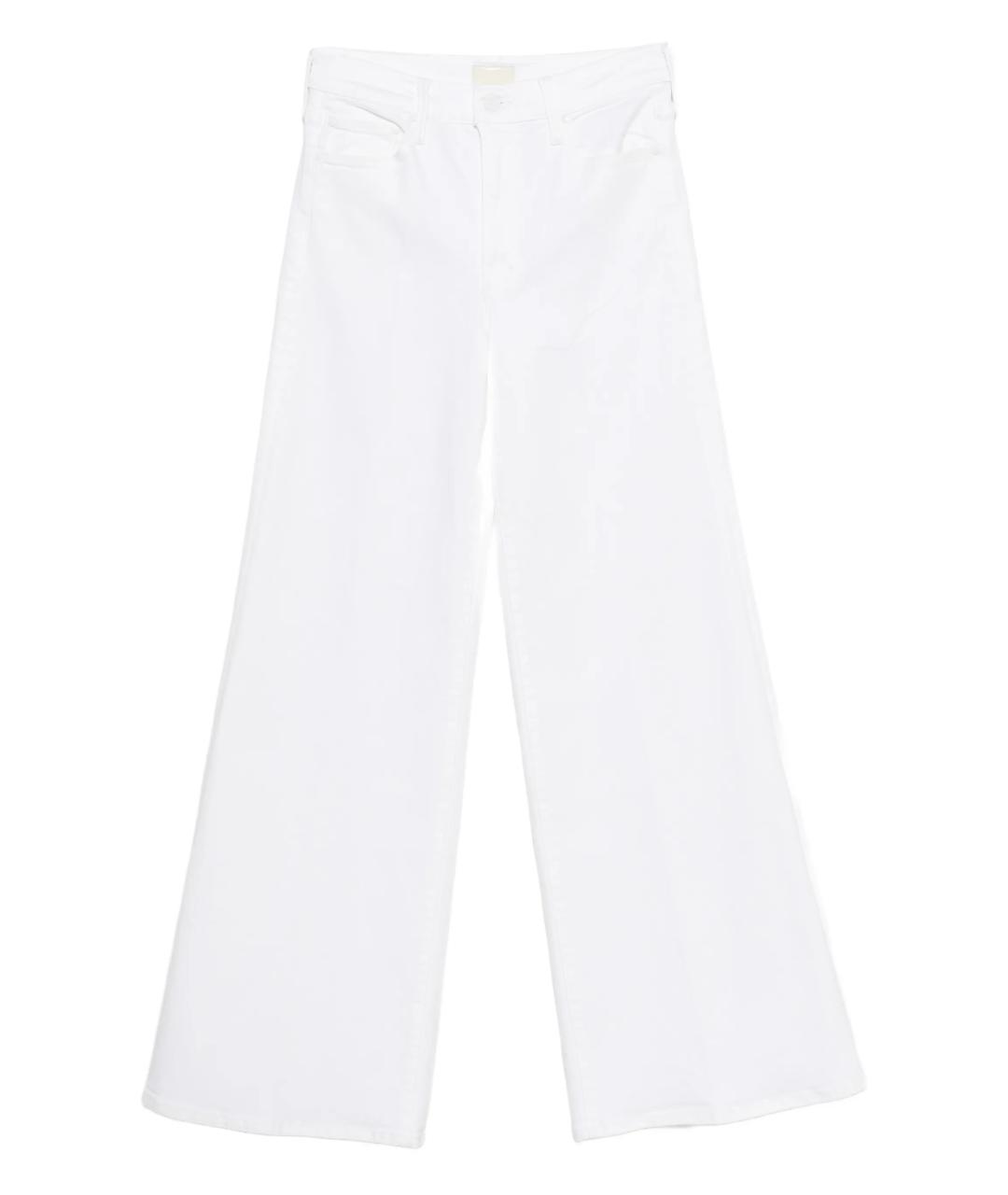 MOTHER Белые хлопко-полиэстеровые прямые джинсы, фото 1