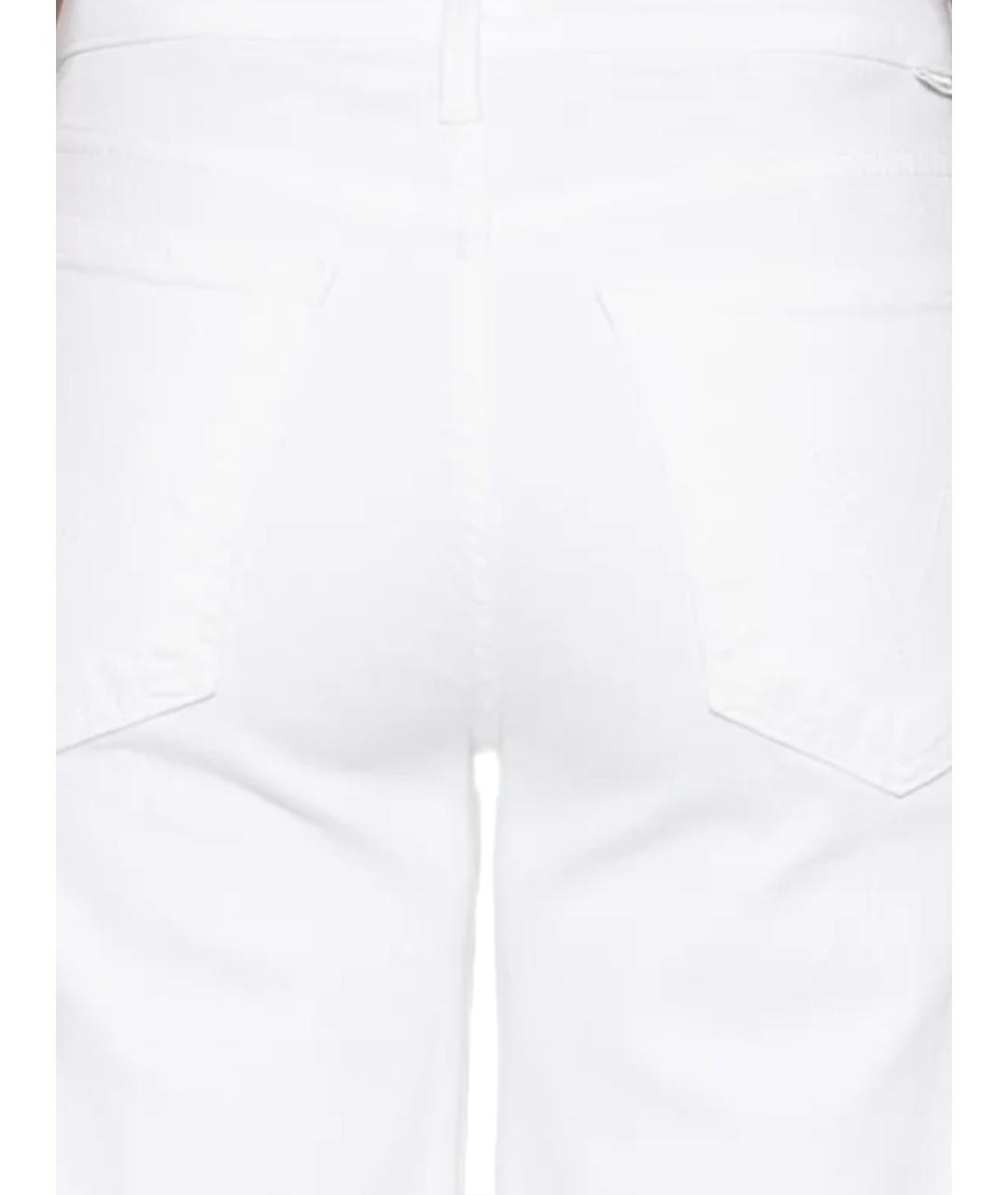 MOTHER Белые хлопко-полиэстеровые прямые джинсы, фото 3