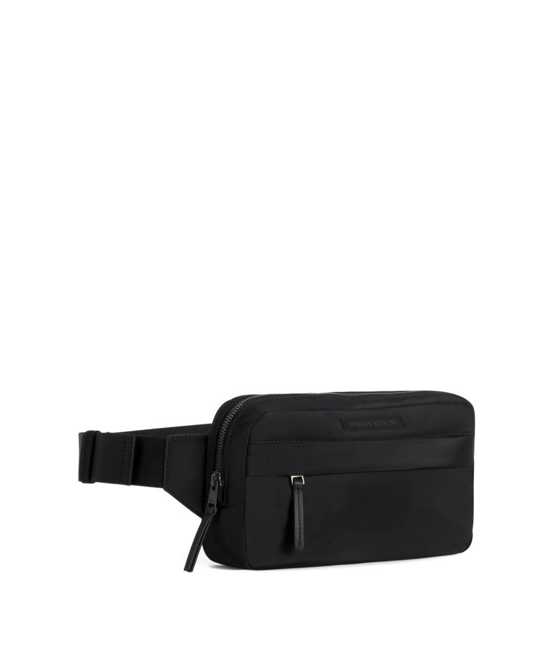 MAISON KITSUNE Черная тканевая поясная сумка, фото 2