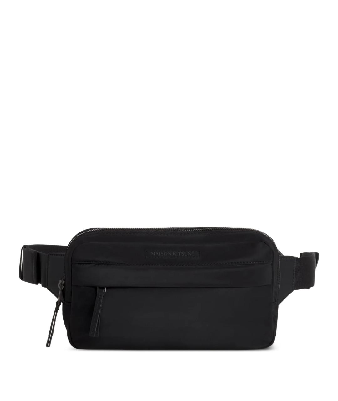 MAISON KITSUNE Черная тканевая поясная сумка, фото 1
