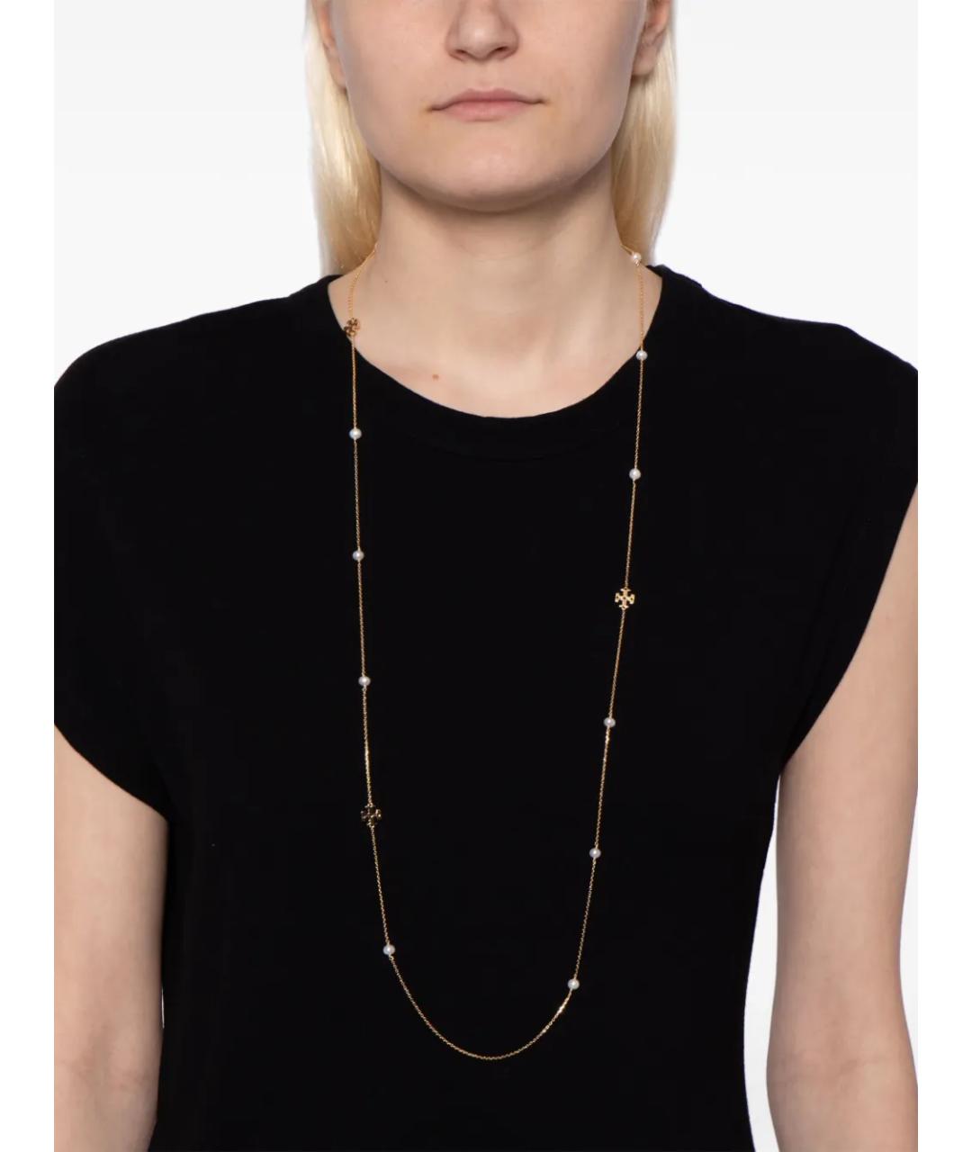 TORY BURCH Золотая латунная цепочка, фото 3