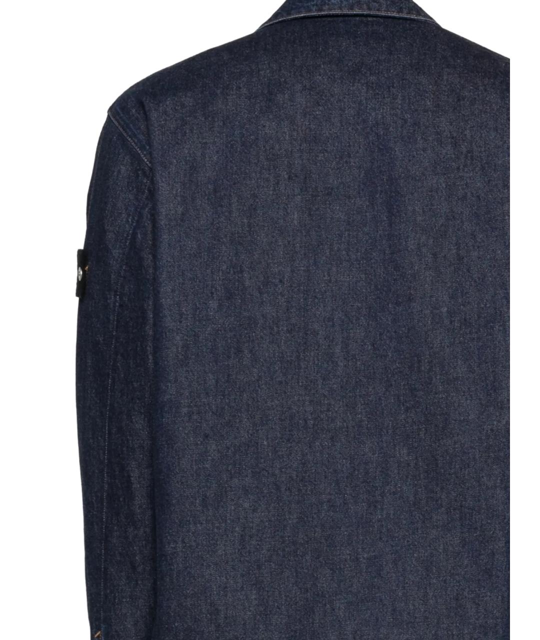 STONE ISLAND Темно-синяя хлопковая куртка, фото 3