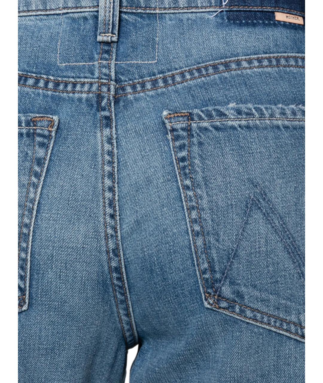 MOTHER Синие хлопковые прямые джинсы, фото 4