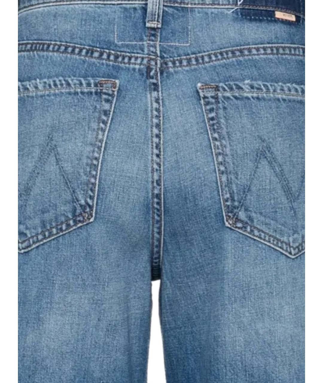 MOTHER Синие хлопковые прямые джинсы, фото 3