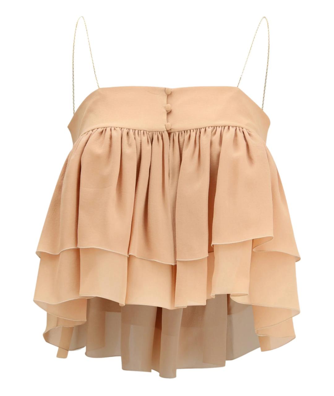 CHLOE Бежевая шелковая майка, фото 1