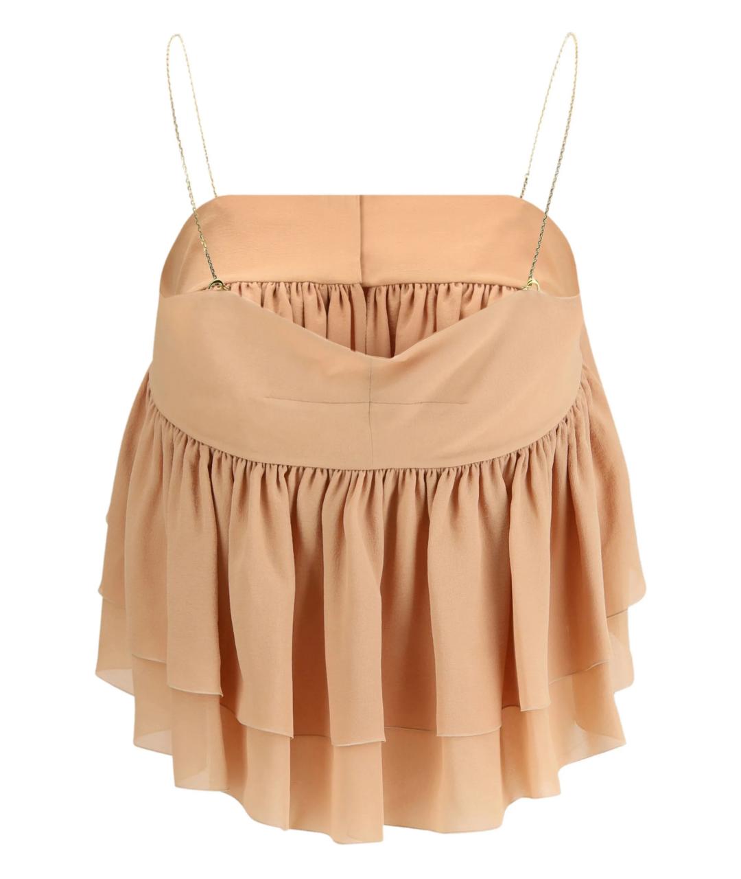 CHLOE Бежевая шелковая майка, фото 3