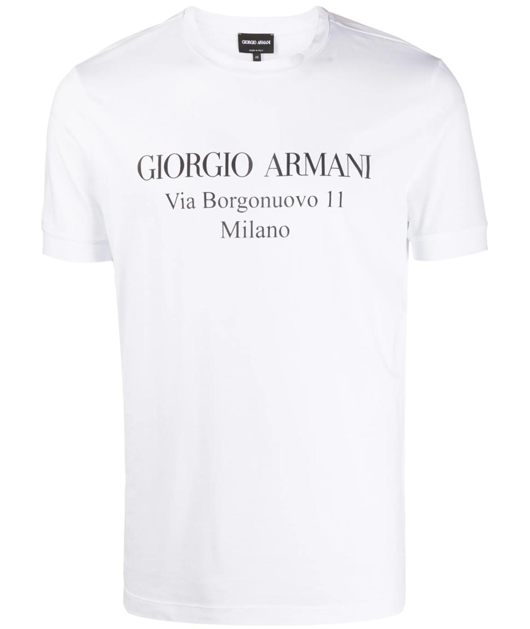 GIORGIO ARMANI Белая хлопковая футболка, фото 1