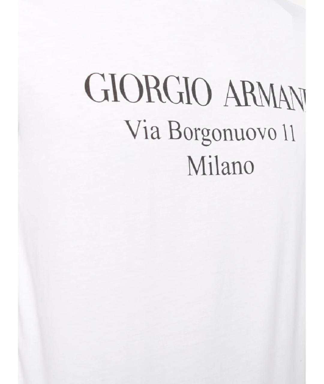 GIORGIO ARMANI Белая хлопковая футболка, фото 2