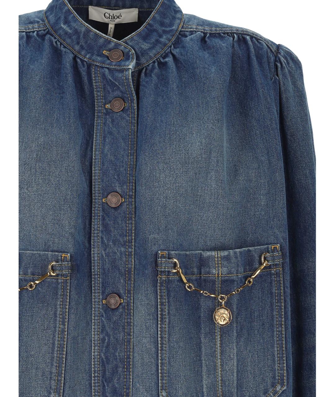 CHLOE Синяя хлопковая куртка, фото 2