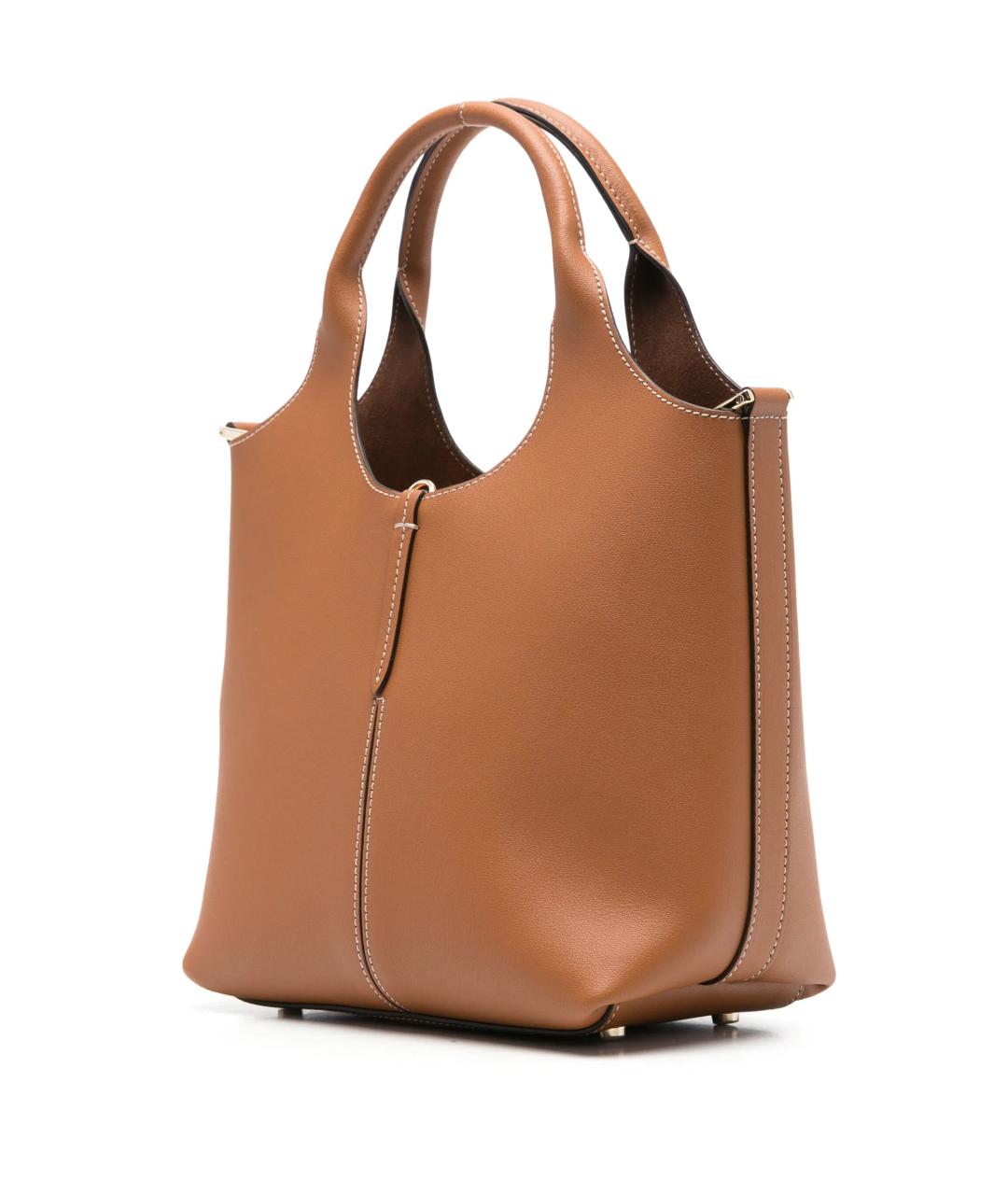 TOD'S Коричневая кожаная сумка тоут, фото 2