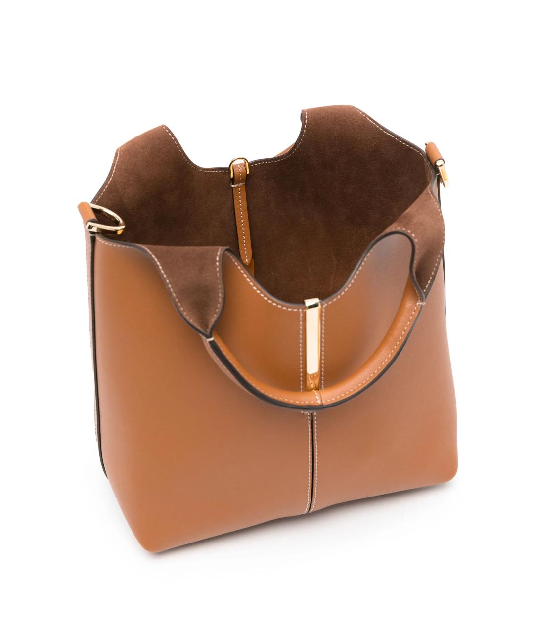 TOD'S Коричневая кожаная сумка тоут, фото 3