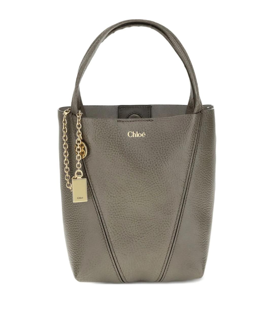 CHLOE Серая кожаная сумка тоут, фото 1