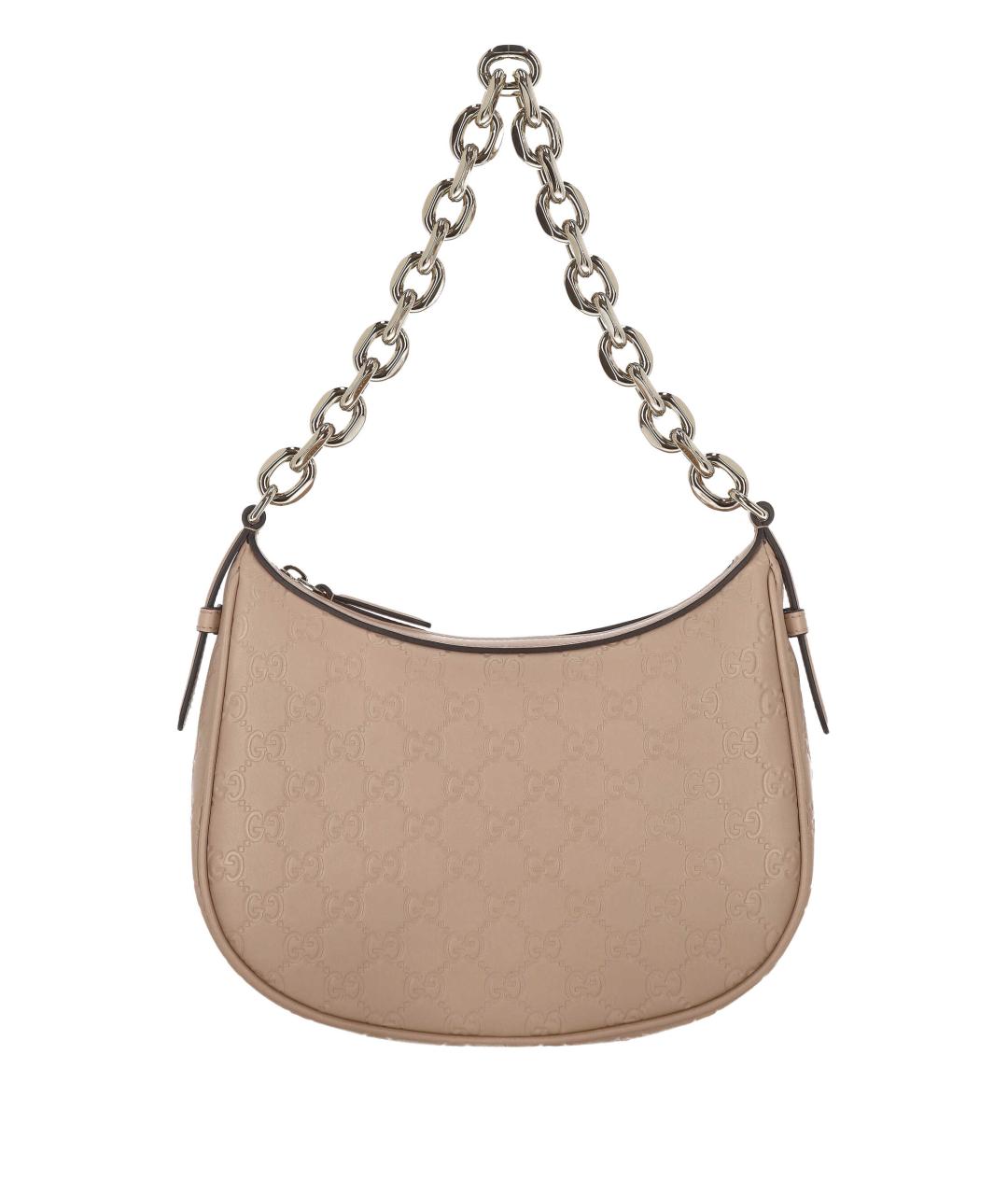 GUCCI Бежевая кожаная сумка через плечо, фото 1
