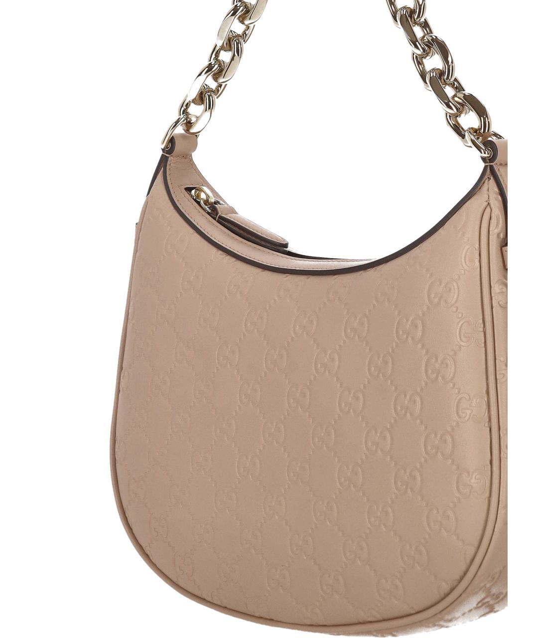 GUCCI Бежевая кожаная сумка через плечо, фото 4