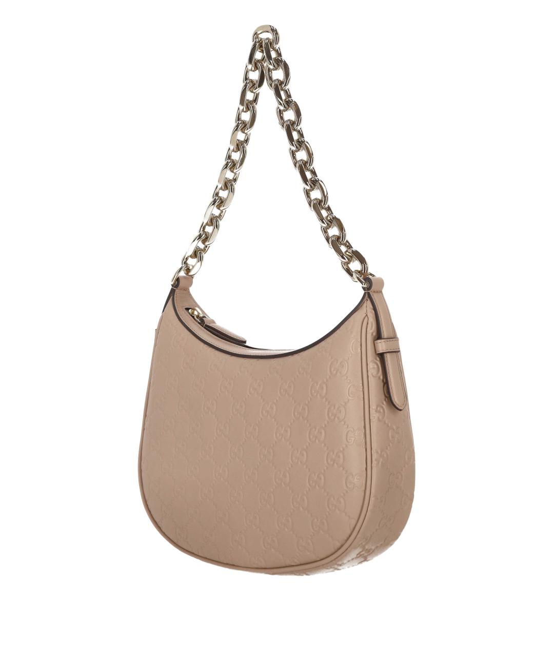 GUCCI Бежевая кожаная сумка через плечо, фото 2