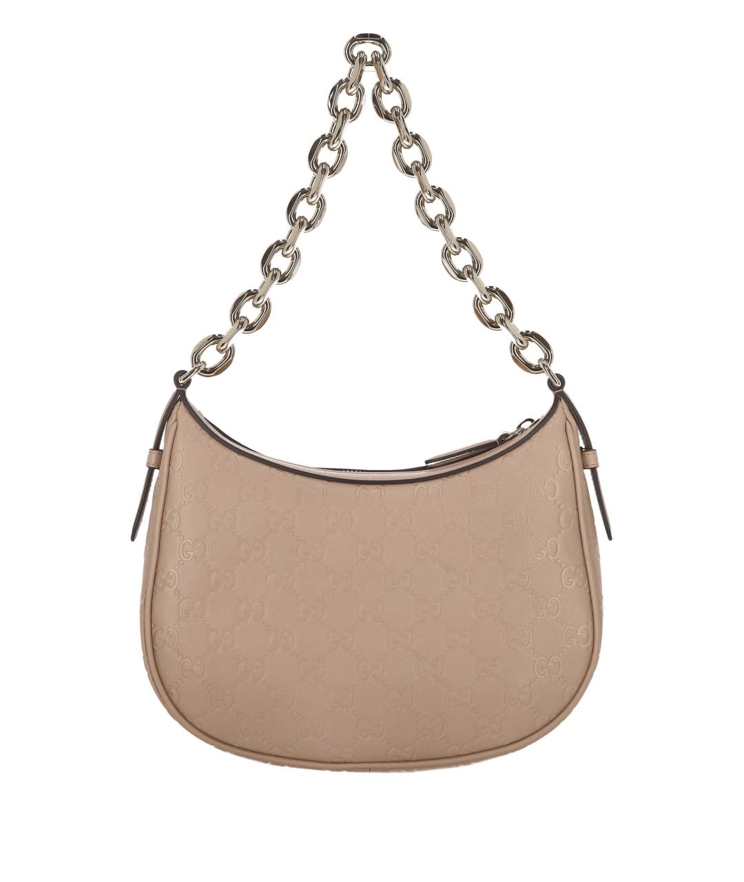 GUCCI Бежевая кожаная сумка через плечо, фото 3