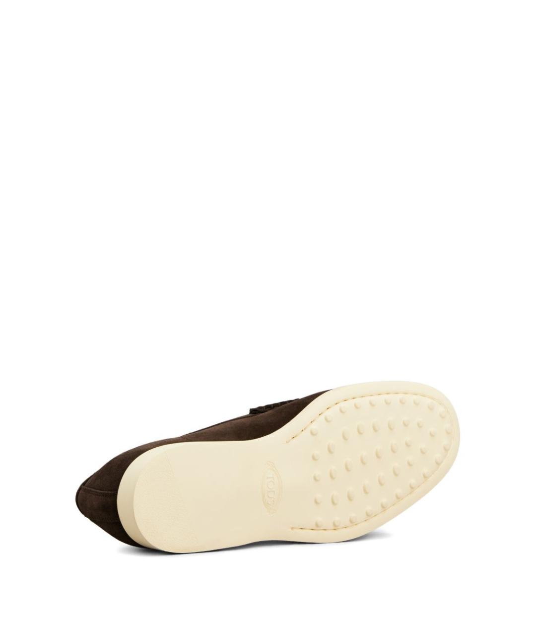 TOD'S Коричневые замшевые лоферы, фото 5